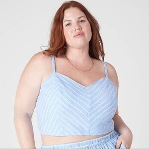 Lane Bryant Fitted Crop Cami Cool Cotton/Linen Blend Women's Size 22 & 24